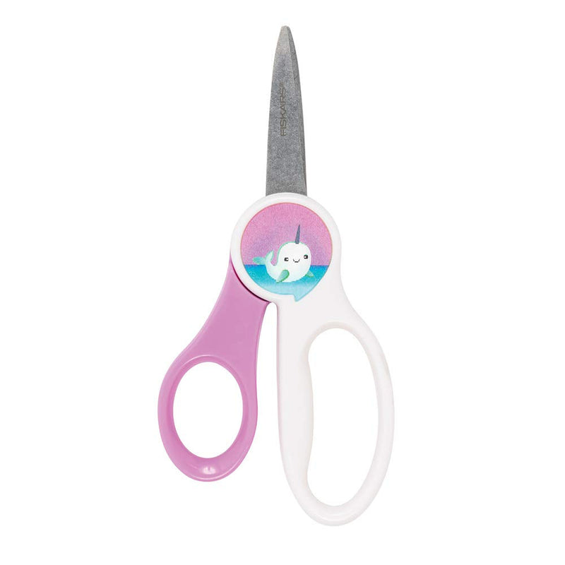  [AUSTRALIA] - Fiskars 114300-1022 Back to School Supplies Kids Scissors Magic Morph Pointed-tip, 5 Inch, Narwhal