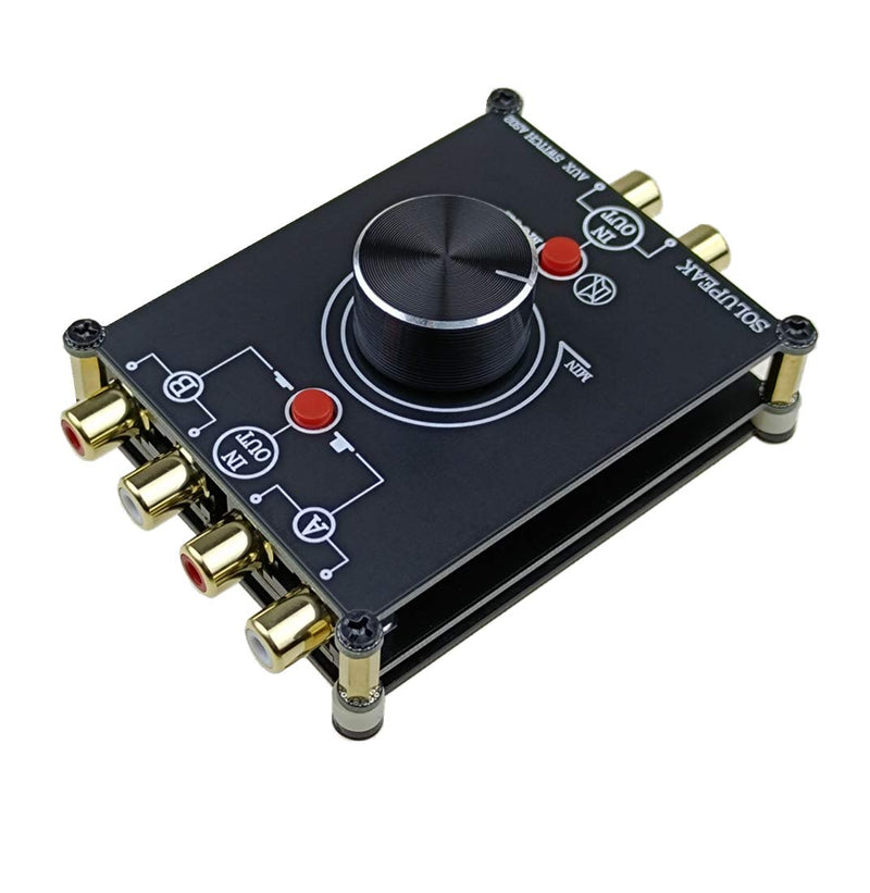 [AUSTRALIA] - 2-Way Stereo L/R RCA Switch Selector 2 in 1 Out Audio Passive Signal Switcher Splitter Box 2 ports RCA switch(2 IN 1 OUT)