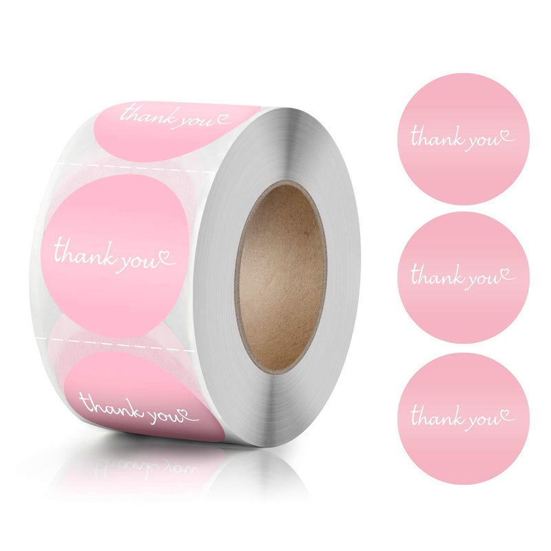 Thank You Stickers,1.5 Inch Pink Thank You Sticker Roll for Business,500 Pcs Thank You Labels for Gifts Bags,Envelopes,Bubble mailers& Bags - LeoForward Australia