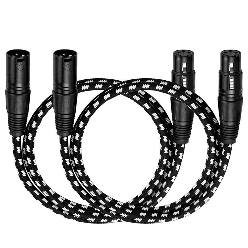  [AUSTRALIA] - Microphone Cable, VANDESAIL 15 ft 2 Pack XLR Male to Female Balanced Microphone Cord 3 pin, 15ft mic Cord 15 feet
