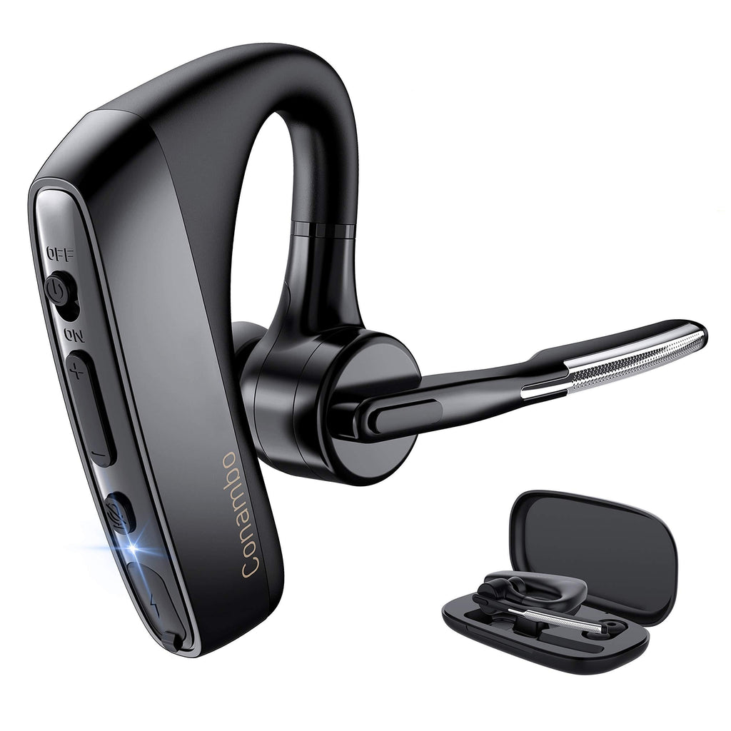  [AUSTRALIA] - Bluetooth Headset V5.1 aptX HD Wireless Bluetooth Earpiece with CVC8.0 Dual Mic Noise Cancelling 16Hrs Hands-Free Talking for Cell Phone iPhone Android Laptop Skype Trucker Driver Black-silver