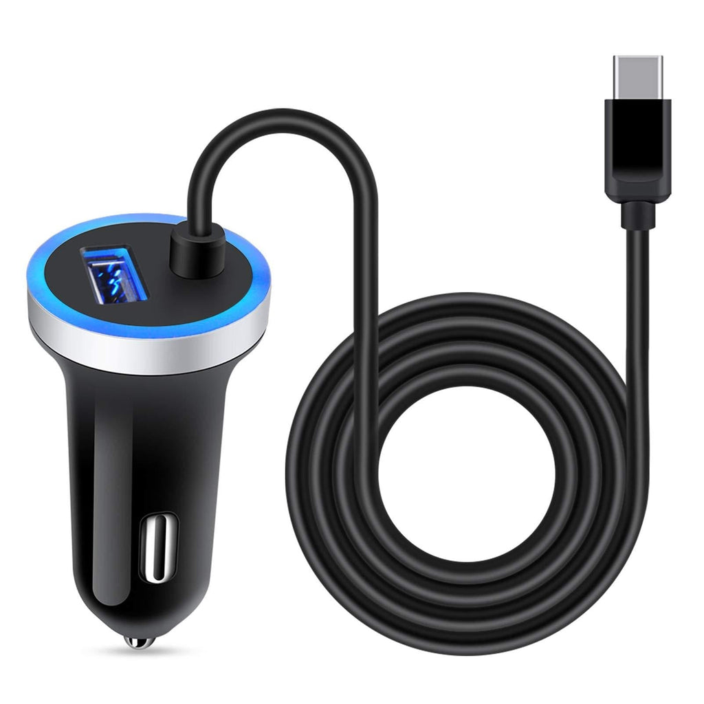  [AUSTRALIA] - USB C Car Charger, 3.4A Fast Charging Car Adapter+3ft Type C Cable for Samsung Galaxy S21 S20 S10 Note 20 10 A10E A20 A50 A51 A01 A71 A11, LG Stylo 6/5/4 G8 G7 V60 ThinQ Moto G8 G7 Google Pixel 4 3a