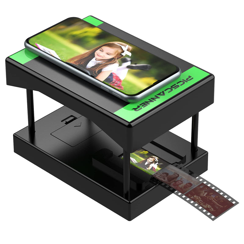  [AUSTRALIA] - Rybozen Mobile Film and Slide Scanner, Lets You Scan and Play with Old 35mm Films & Slides Using Your Smartphone Camera, Fun Toys and Gifts with LED Backlight, Rugged Plastic Folding Scanner Black