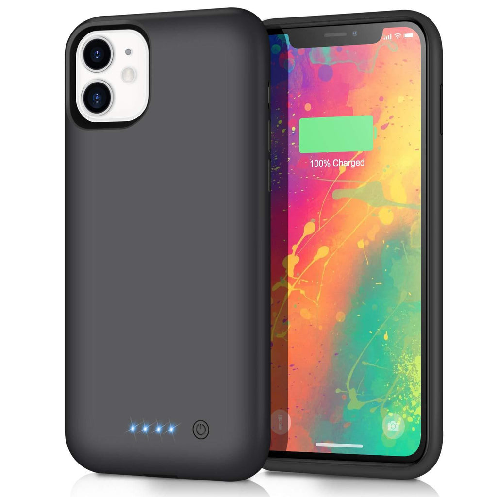  [AUSTRALIA] - Battery Case for iPhone 11, Upgraded 6800mAh Extended Rechargeable Charging Case Protective Portable Battery Pack for iPhone 11 External Charging Cover 6.1 inch Smart Case - Black