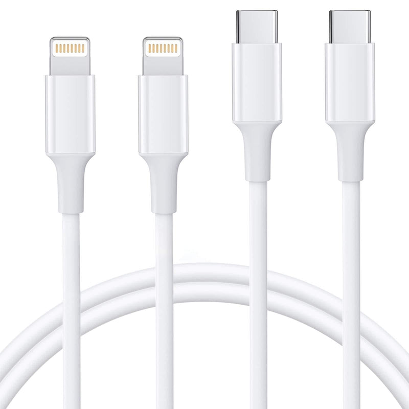 USB C to Lightning Cable 2Pack 3FT [Apple MFi Certified] iPhone 11 Lightning to USB-C Fast Charging Cable Compatible iPhone 12 11/11 Pro/11 Pro Max/X/XS/XR/XS Max/8/8 Plus, Supports Power Delivery white - LeoForward Australia