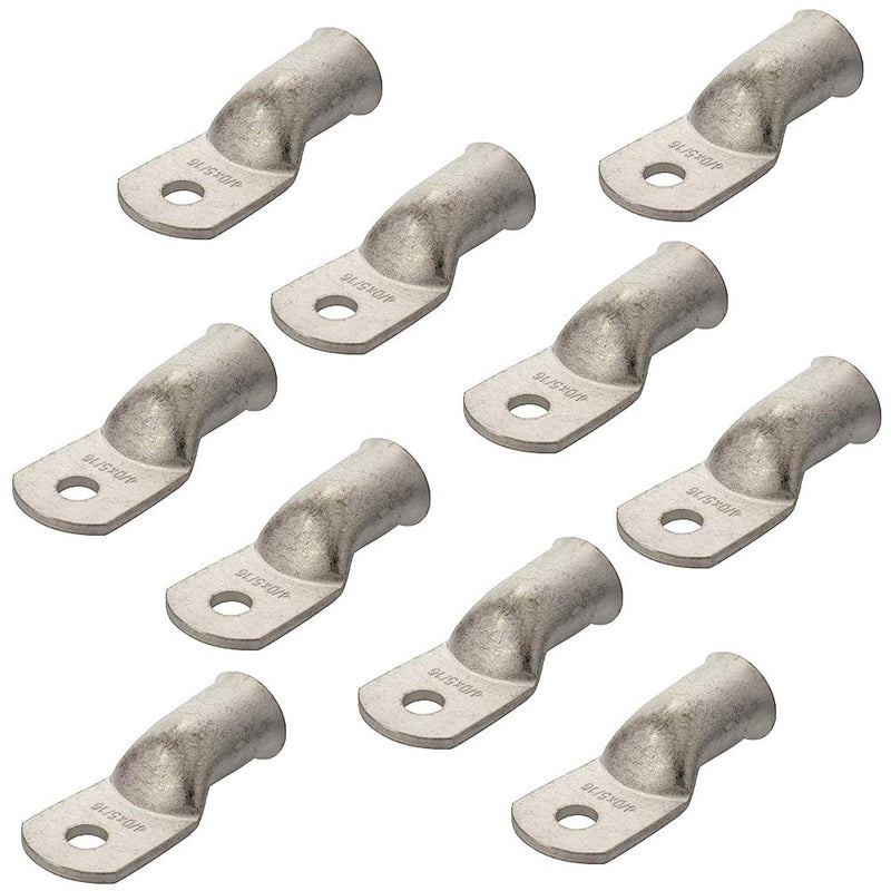  [AUSTRALIA] - 10PCS Heavy Duty Tinned Copper Wire Lugs 4/0 AWG Battery Cable Ends Tubular Bare Copper Eyelets Ring Terminal Connectors Marine Grade Wire Lugs Connectors (4/0 AWG -5/16''Ring/Eye) 4/0 AWG - 5/16''Ring