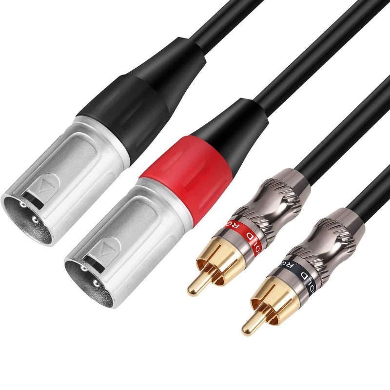 Devinal XLR to RCA Stereo Interconnect Cable, Heavy Duty Dual XLR Male to Dual RCA/Phono Audio HiFi Cord, 2 XLR to 2 RCA Interconnect Lead Patch Wire Adapter 6.6FT 6 FT - LeoForward Australia