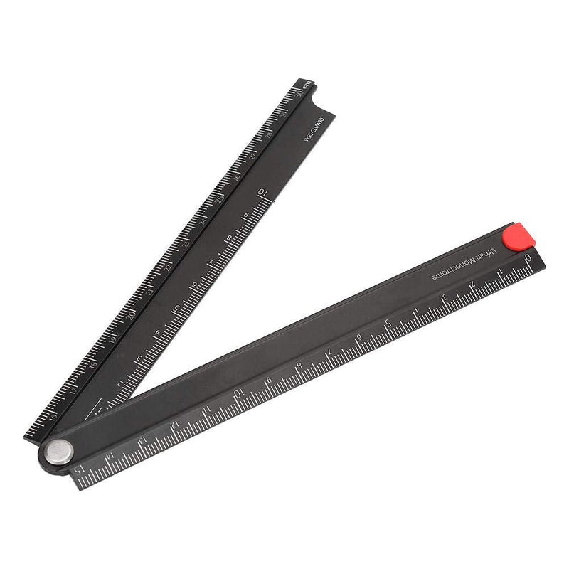  [AUSTRALIA] - Folding Ruler, Aluminum Alloy Ruler 0-300mm Measurement Range Simple 90°Folding Metal Stationery Rule