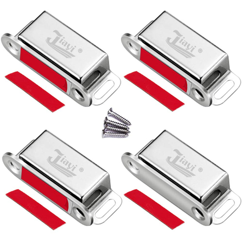  [AUSTRALIA] - Kitchen Cabinet Magnetic Catch Jiayi 4 Pack Cabinet Door Magnetic Catch Stainless Steel Cupboard Magnetic Closures for Drawer Magnetic Latch for Closet Door Closer Magnetic Cabinet Closures Silver