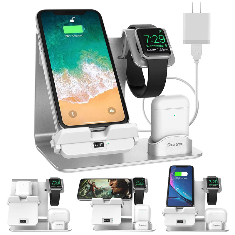  [AUSTRALIA] - Smatree iPhone 13/13Pro 12/12 Pro 3 in 1 Fast Wireless Charger, Innovative Charging Station with Adapter for iPhone 13/13Pro 12/12, AirPods Pro3/2 Apple Watch 7/SE/6/5/4