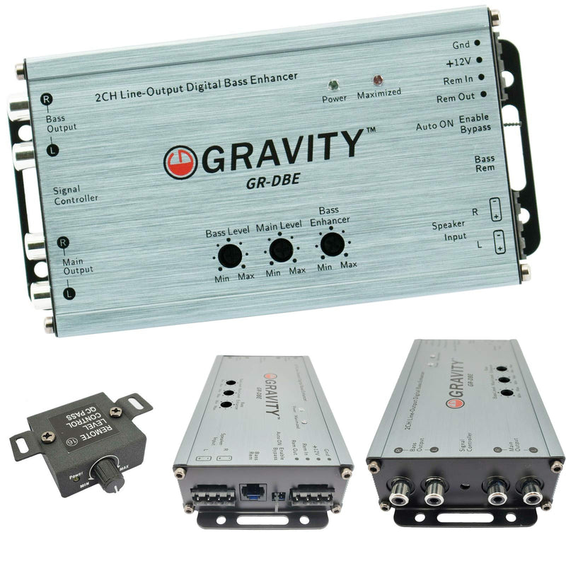 Gravity GR-DBE Two Channel Line-Output Converter 400 Watts Signal/CH with Digital Bass Enchancer with Knob/Dual Amplifier / 9.5 Volt Pre-Amp Outs/Level Matching Controls - LeoForward Australia