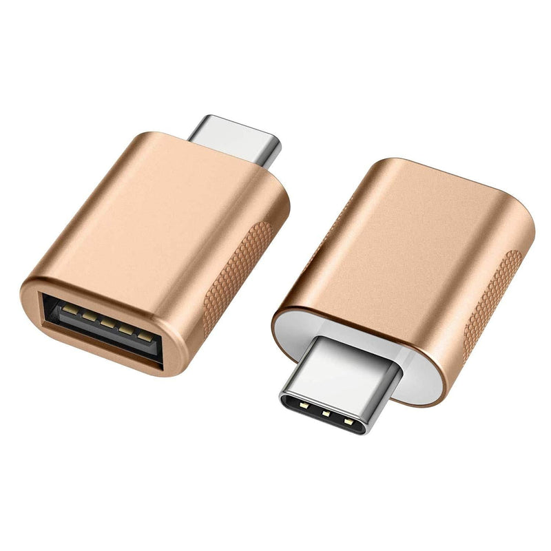 nonda USB C to USB Adapter(2 Pack),USB-C to USB 3.0 Adapter,USB Type-C to USB,Thunderbolt 3 to USB Female Adapter OTG for MacBook Air 2020, MacBook 12 inch, iPad Pro 2020,More Type-C Devices(Gold) Gold - LeoForward Australia