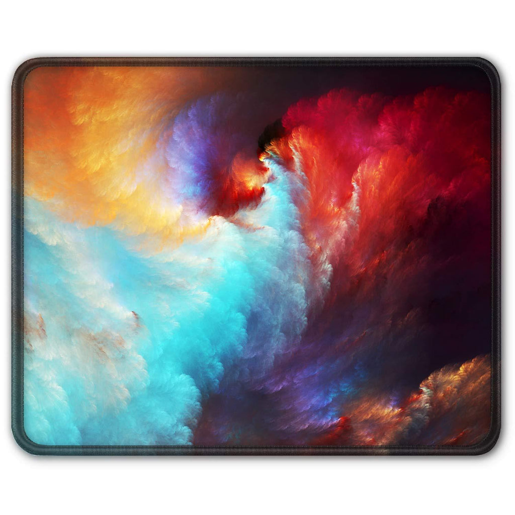  [AUSTRALIA] - Auhoahsil Gaming Mouse Pad, Square Galaxy Mousepad Anti-Slip Rubber Mouse Mat with Durable Stitched Edge for Office Laptop Computer PC Men Women Kids, 11.8 x 9.8 in, Custom Design Colorful Clouds Gorgeous Clouds