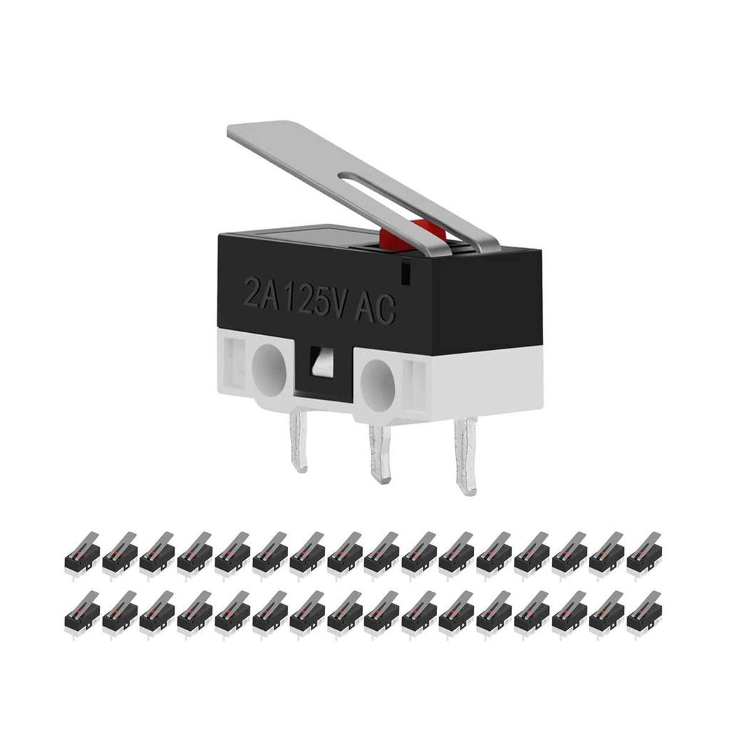  [AUSTRALIA] - CYT1073 AC 2A 125V 3Pin SPDT Limit Micro Switch Long Hinge Lever for Arduino (Pack of 30) by MUZHI