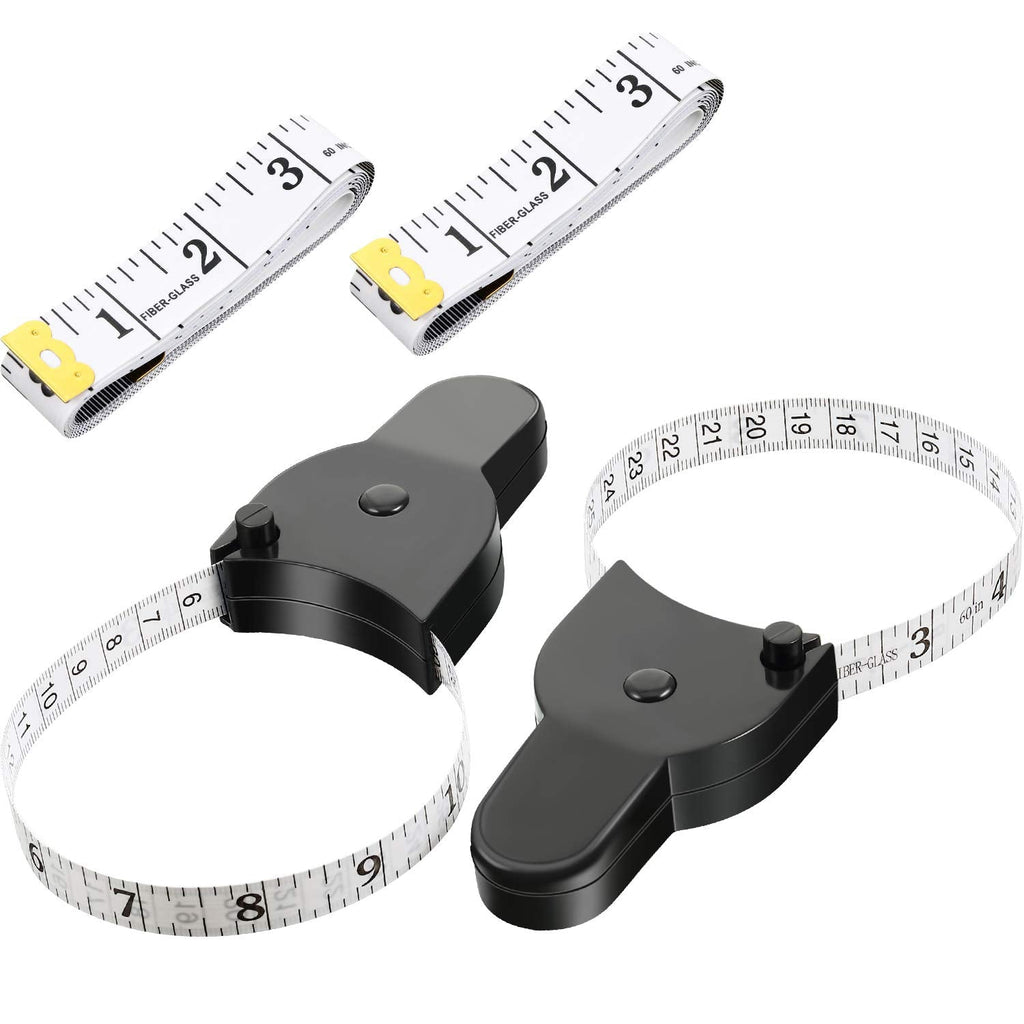  [AUSTRALIA] - 4 Pieces Body Measuring Tape 60 Inch Tape Measure, Measuring Tape Tailor Retract Measuring Tape Ergonomic Design Measuring Tapes and Soft Tape Measure for Tailor and Body Measurement