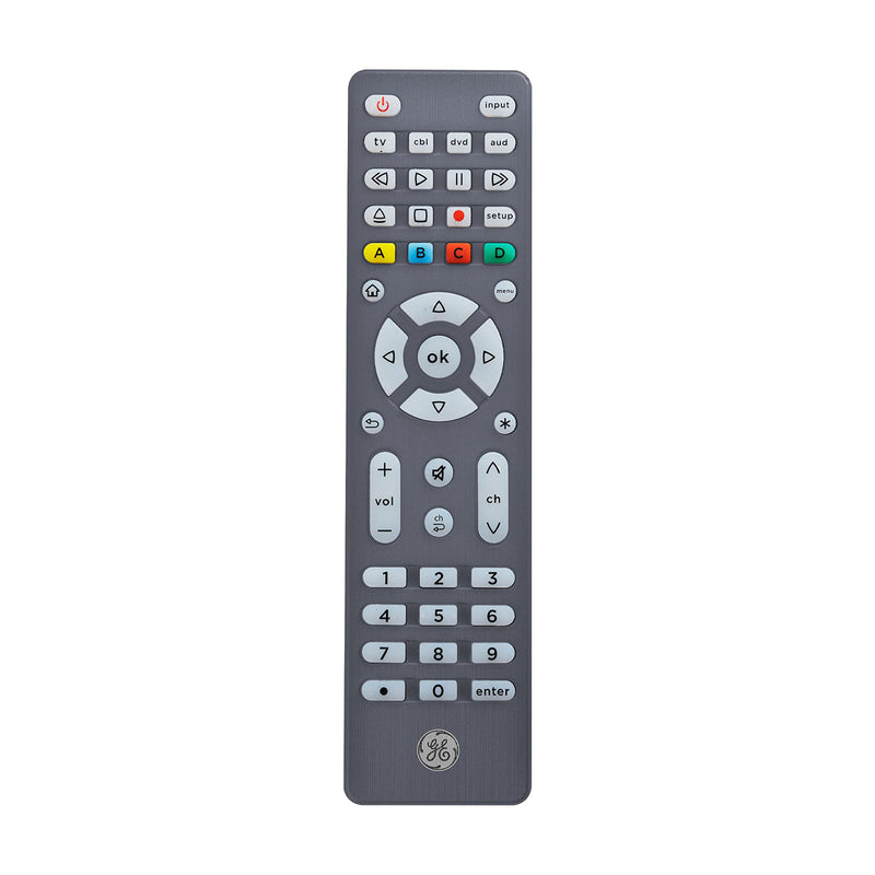  [AUSTRALIA] - GE Backlit Universal Remote Control for Samsung, Vizio, LG, Sony, Sharp, Roku, Apple TV, TCL, Panasonic, Smart TV, Streaming Players, Blu-Ray, DVD, Simple Setup, 4-Device, Graphite, 48848 4 Device Backlit