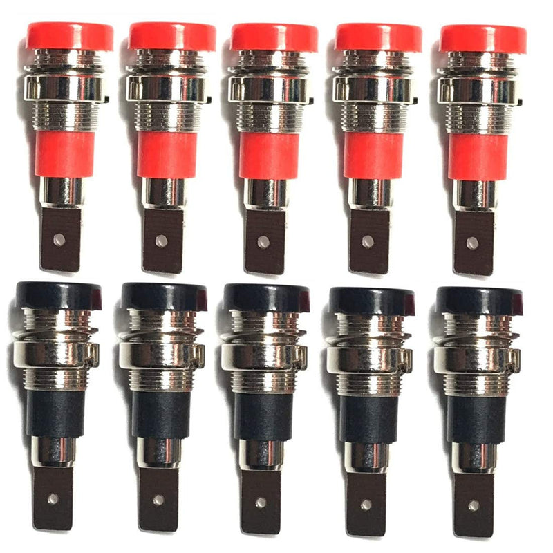  [AUSTRALIA] - QMseller 4mm Banana Jack Socket Female Adapter Panel Mount Binding Post for 4mm Banana Plug Connectors 10Pcs