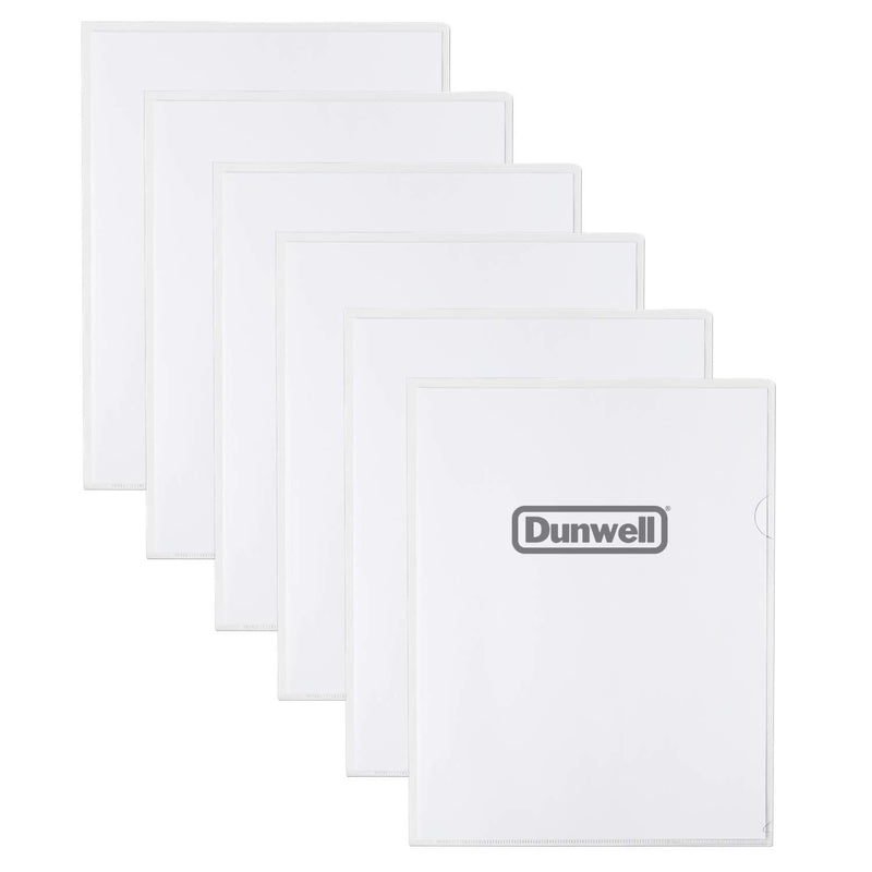  [AUSTRALIA] - Dunwell Clear Plastic Project Sleeves (6 Pack), 8.5x11" Letter Size, Clear File Folders, L-Type Clear Document Folder, Transparent Folder, See Through Project Sleeves, Acid-Free Poly, Archival Quality 6 Pack