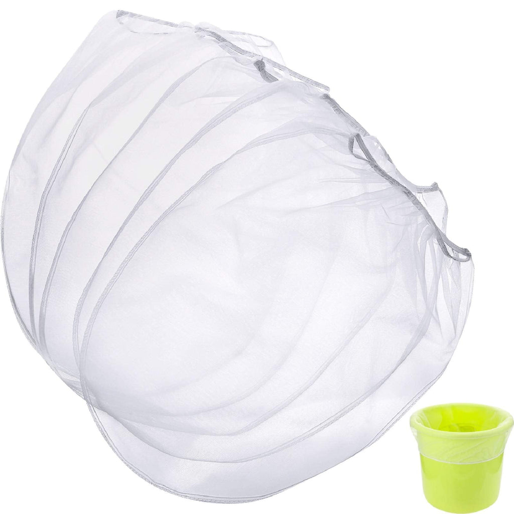  [AUSTRALIA] - Paint Strainer Bags White Fine Mesh Filters Bag Bucket Elastic Opening Strainer Bags Hydroponic Paint Filter Bag for Paint Gardening (5 Pieces, 5 Gallon)