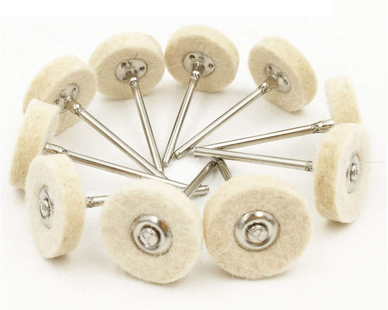  [AUSTRALIA] - NGe 10PCS 1-Inch Dia Premium Organic Wool Felt Polishing Buffing Wheel with 1/8" Shank Perfect for Polishing and Buffing Projects