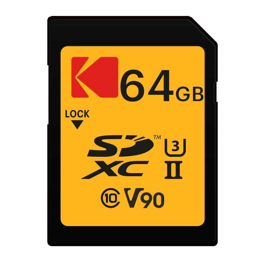  [AUSTRALIA] - Kodak 64GB UHS-II U3 V90 Ultra Pro SDXC Memory Card - Up to 300MB/s Read Speed and 270MB/s Write Speed