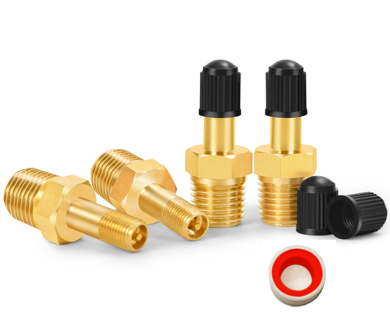  [AUSTRALIA] - GODESON 1/4" NPT Tank Valve, Anti-Corrosion Brass Schrader Valve with 1/4" Male NPT,Using with Air Compressor Tanks(Pack of 4) 1/4"NPT
