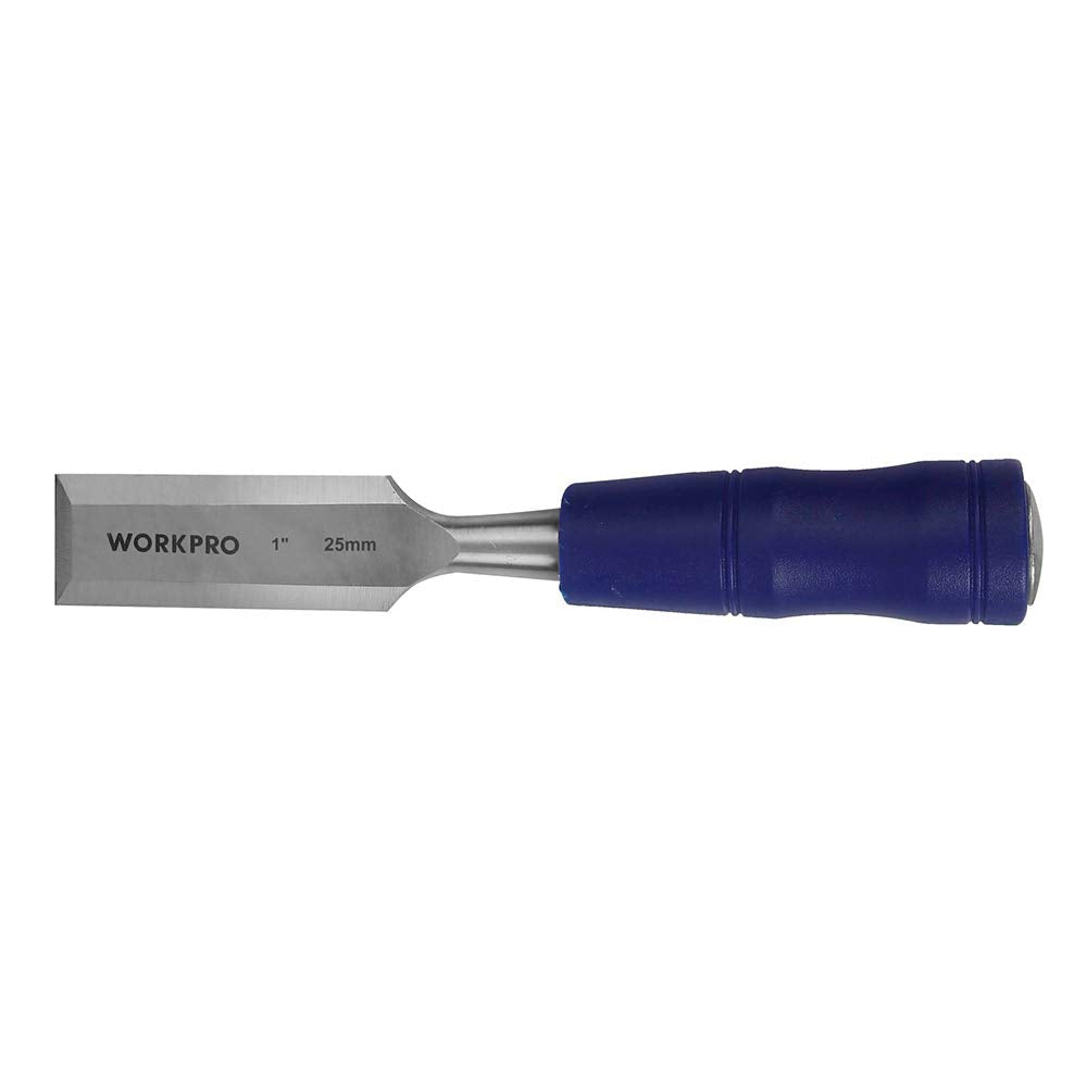  [AUSTRALIA] - WORKPRO 1” Wood Chisel – Wood Carving Chisel with Heavy-Duty Design, Hardened and Tempered Steel Blade, Woodworking Chisel for Use with Hammer or Mallet (W043003)