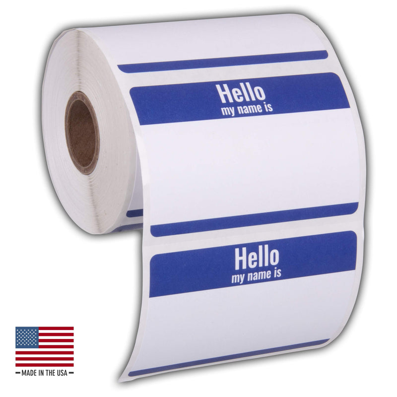  [AUSTRALIA] - 350 Pack Hello My Name is Stickers Identification Badges, 3.5" X 2.25" Peel and Stick for Conferences, Offices and Schools - Made in The USA (Blue 1 Pack) BLUE 1 PACK