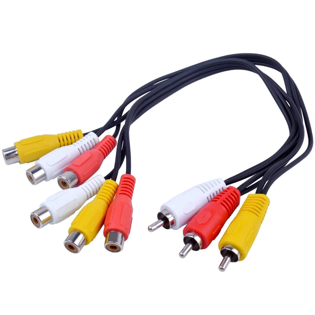BronaGrand 3 RCA Male Jack to 6 RCA Female Plug Splitter Audio Video Av Adapter Cable (5FT) 5FT - LeoForward Australia