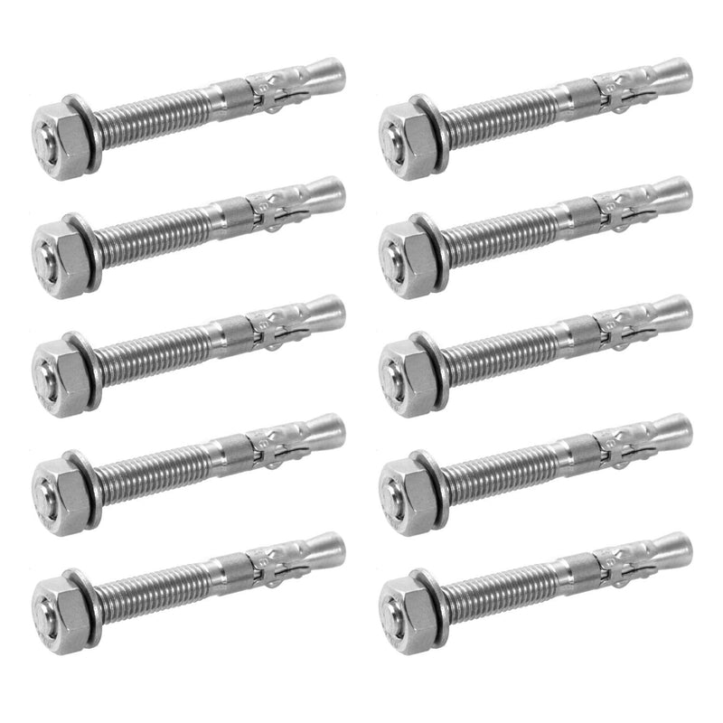  [AUSTRALIA] - QWORK 10 Pack 5/16" X 2-3/4" 316 Stainless Steel Wedge Anchor for Office, Garage, Marine 5/16" X 2-3/4"