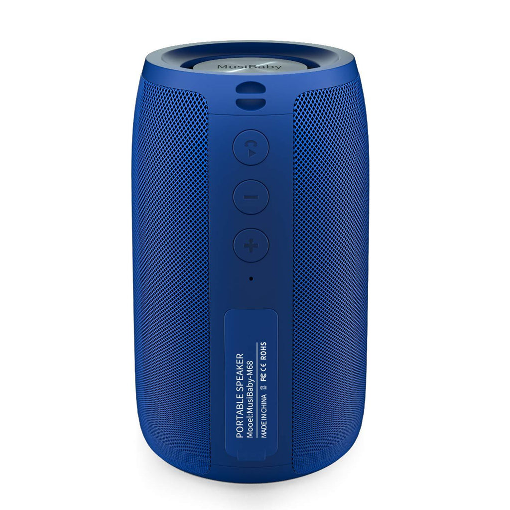  [AUSTRALIA] - Bluetooth Speaker,MusiBaby Speaker,Outdoor Portable,Waterproof,Wireless Speakers,Dual Pairing,Bluetooth 5.0,Loud Stereo Booming Bass,1500 Mins Playtime for Home&Party (Blue)