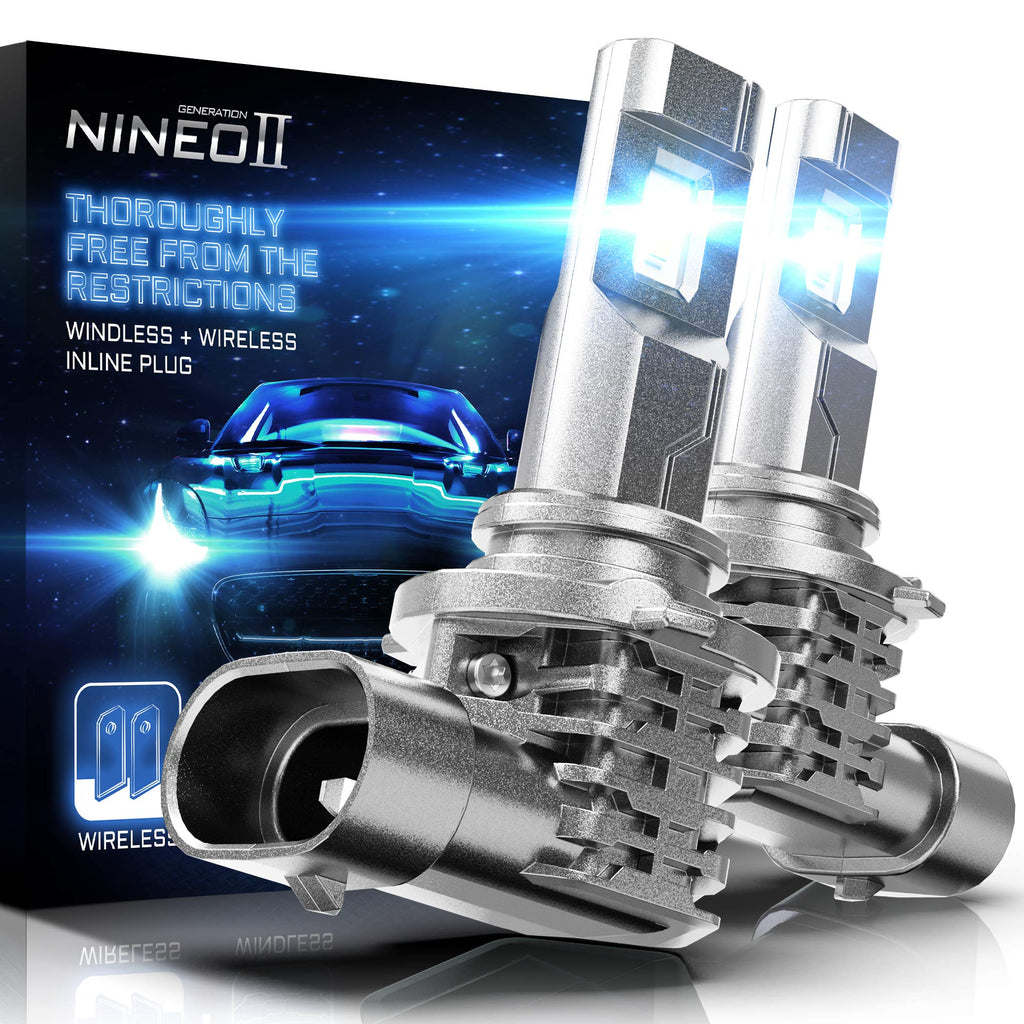  [AUSTRALIA] - NINEO Fanless 9005 LED Headlight Bulbs | Wireless Hb3 All-in-One Conversion Kit | CREE Chips 10000LM 6500K Cool White