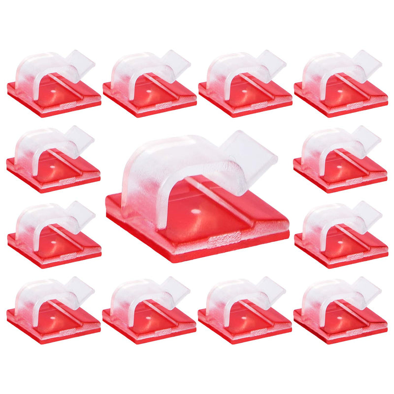  [AUSTRALIA] - Whaline Adhesive Cable Clips Wire, 60Pcs Clips Management, Plastic Cable Organizer Clear Cable Cord Holder Drop Cable Cramp for Office, Stage, Outdoor Scene, Car and Home (Small)
