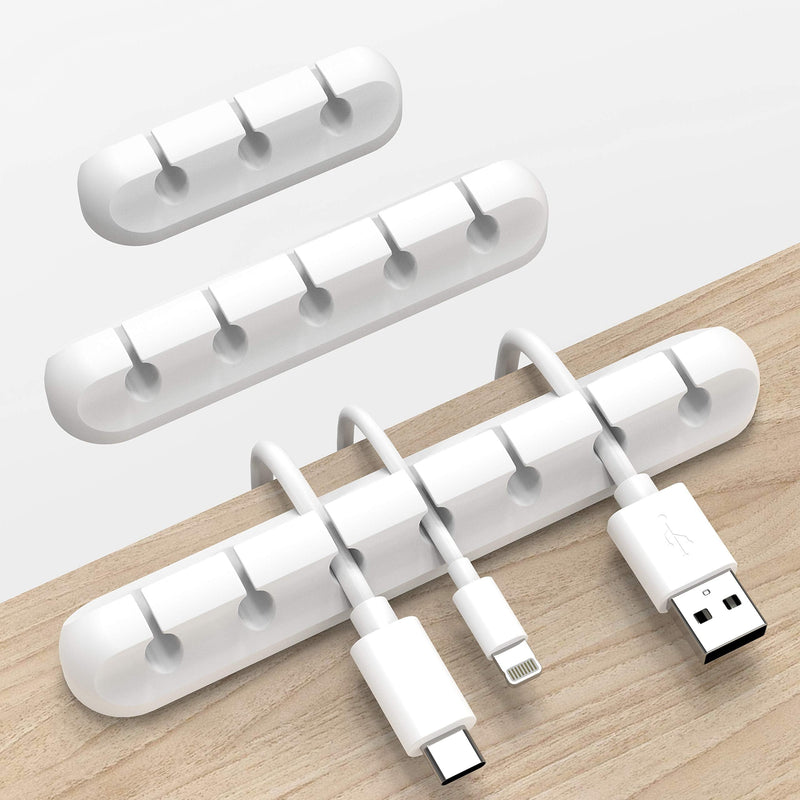 [AUSTRALIA] - Cord Organizer, Cable Organizer White Cord Holder, Wire Organizer USB Cable Management Cord Keeper, 3 Packs Cable Clips for Car Home and Office (7, 5, 3 Slots)