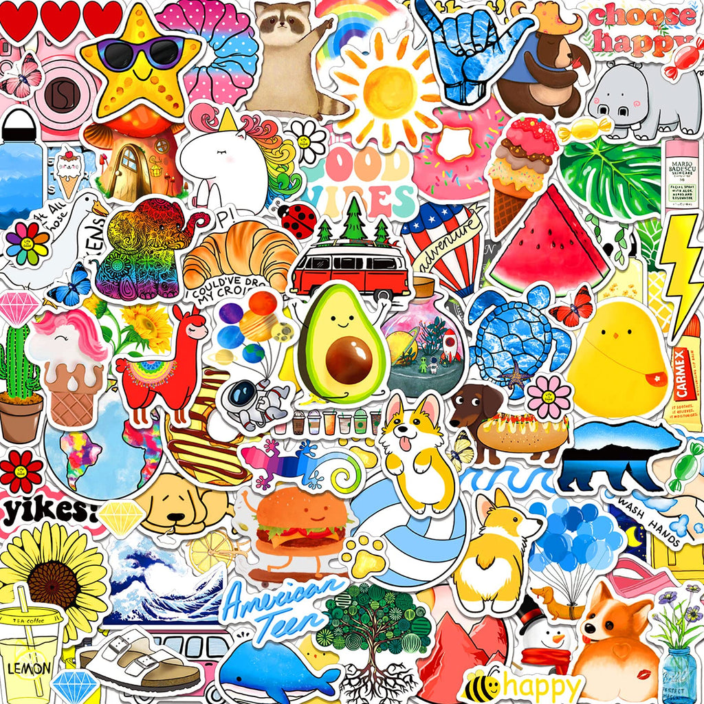 ANERZA 100 PCS Stickers Packs, Cute Vsco Aesthetic Vinyl Stickers for Hydroflask Water Bottles Laptop Computer Skateboard, Waterproof Sticker for Kids, Toddlers, Teen Girl Gifts, Easter Basket Stuffer - LeoForward Australia