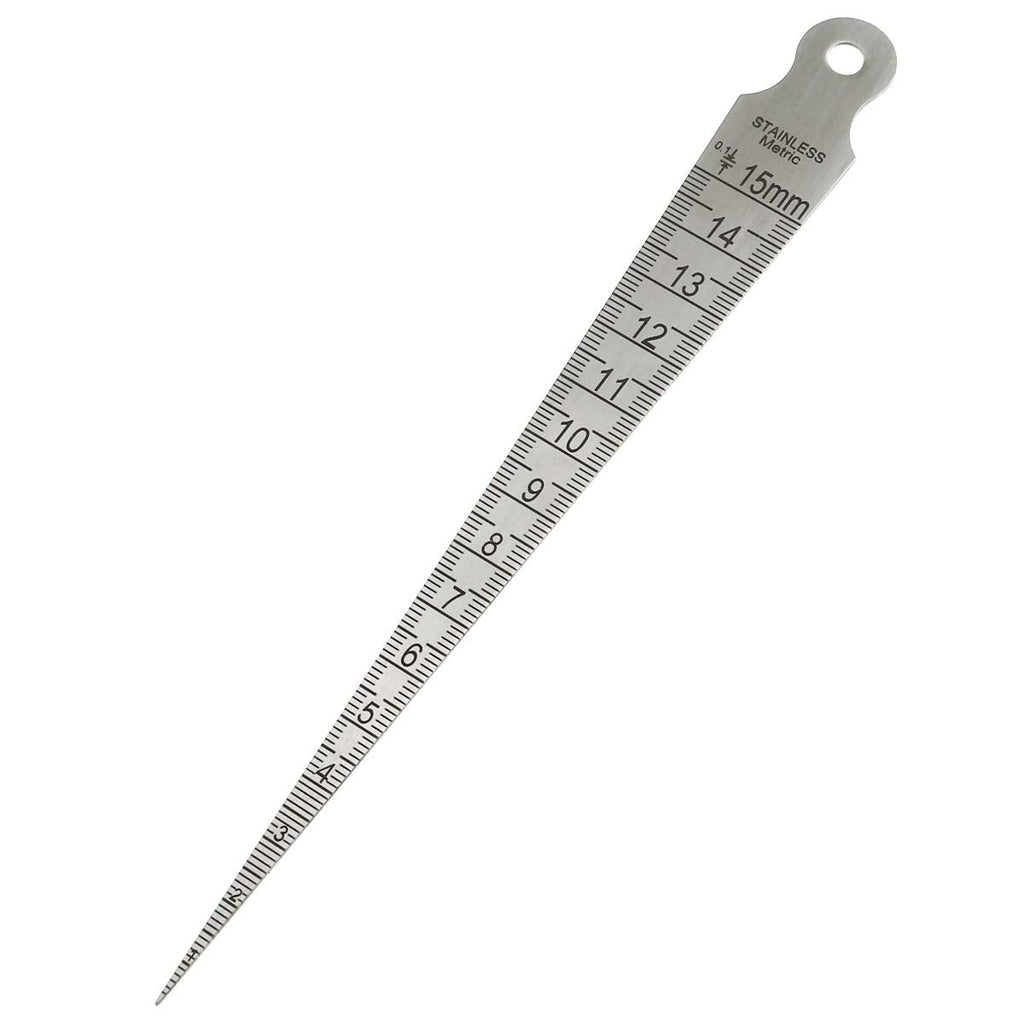  [AUSTRALIA] - E-outstanding 1-15mm 1/64-5/8 Inch Stainless Steel Wedge Feeler Gap Hole Taper Gauge Test Ulnar Metric and Inch Messure Tool