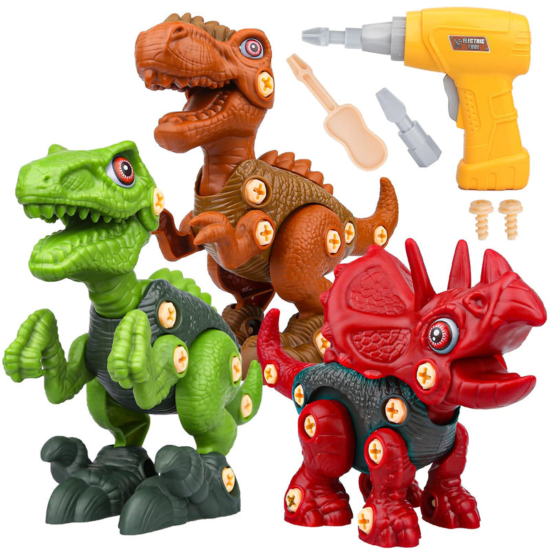 Sanlebi Toy for 4 5 6 Year Old Boys Take Apart Dinosaur Toys for Kids Building Toy Set with Electric Drill Construction Engineering Play Kit STEM Learning for Boys Girls Age 3 4 5 Year Old - LeoForward Australia