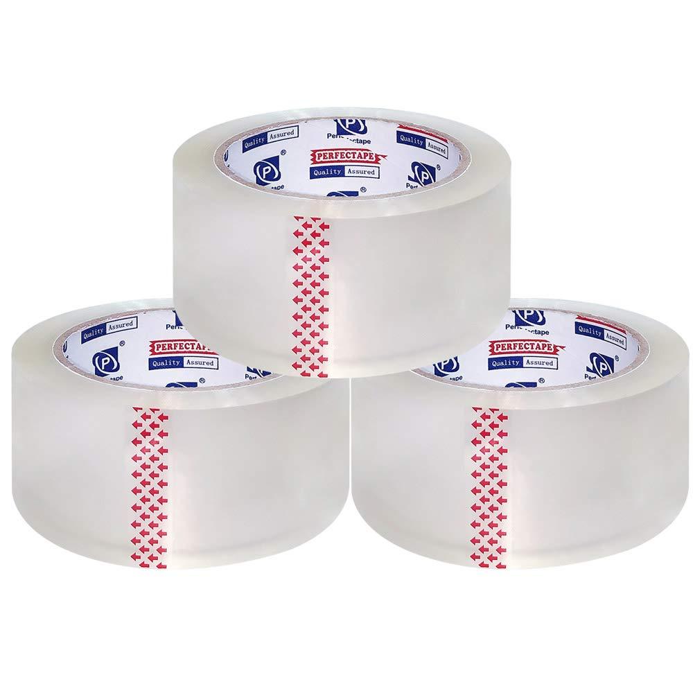 PERFECTAPE Heavy Duty Packing Tape 3 Rolls, Total 180Y, Clear, 2.8 mil, 1.88 inch x 60 Yards, Ultra Strong, Refill for Packaging and Shipping 3-PACK - LeoForward Australia