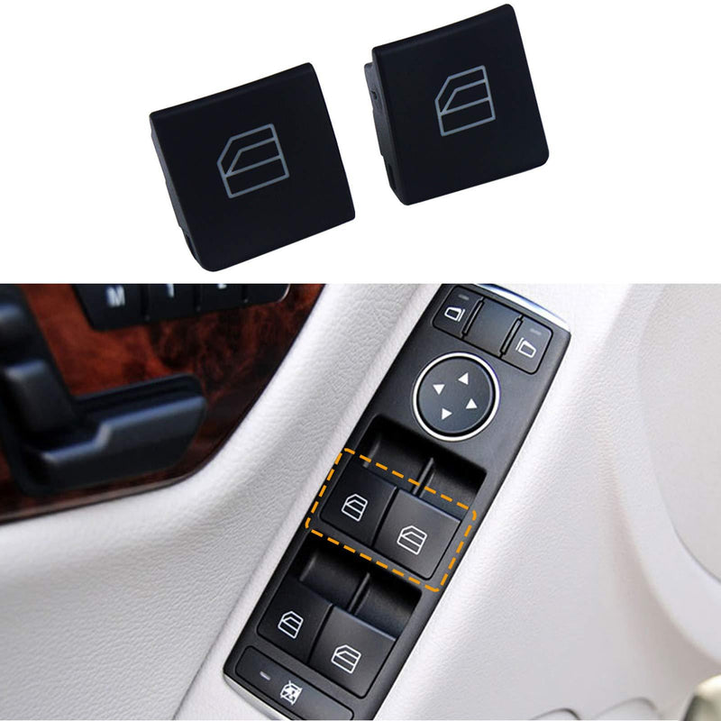 Moonlinks Window Switch Button Covers for Mercedes Benz C C300 C350 W204 E W212 GLK Class GLK350, Front Left and Right Window Switch Repair Button Caps（2 Pieces,Not fit for 2013+） - LeoForward Australia