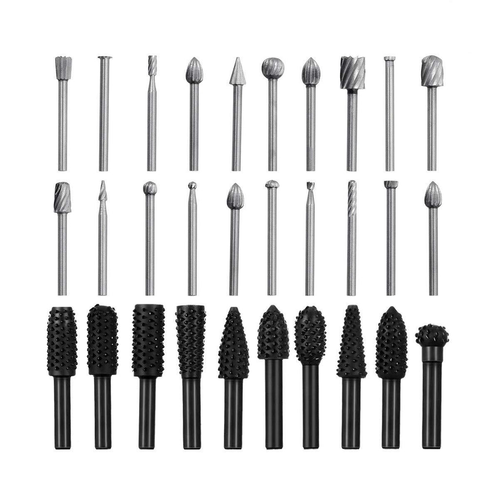 Woodworking Drill Bits Cooyeah 30pcs/Pack Multifunctional Drill Bit Set,1/8 in Twist Drill Bits Carving knife For Electric Grinder,1/4in mm Metal Drill Bits Woodworking Rotary File For Die Grinder - LeoForward Australia