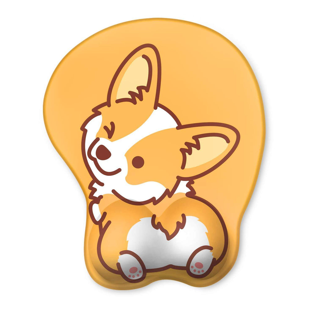 HAOCOO Ergonomic Mouse Pad with Wrist Support ,Non-Slip Backing Corgi Anime Cute Gel Mouse Pad Wrist Rest, Easy-Typing and Pain Relief for Gaming Office Computer Laptop(Yellow Cute Corgi) A Yellow Dog - LeoForward Australia