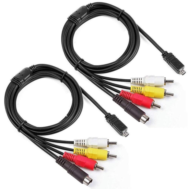 Handycam Video Cable VMC-15FS AV RCA S-Video Cable Cord [2-Pack] VMC15FS Video/Audio Cable for Sony Handycam MiniDV Camcorder Connector (Pack of 2, 5ft) - LeoForward Australia