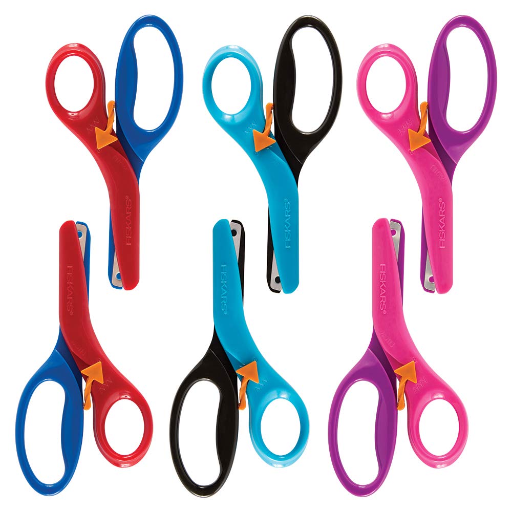  [AUSTRALIA] - Fiskars 194900-1019 Back to School Supplies Preschool Scissors Training Bluk, 6 Pack