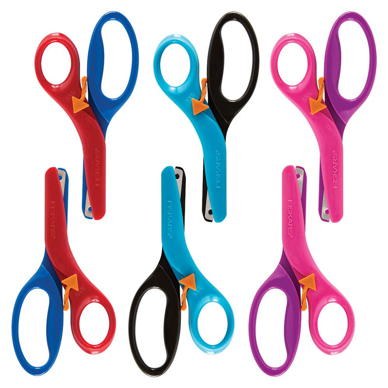  [AUSTRALIA] - Fiskars 194900-1019 Back to School Supplies Preschool Scissors Training Bluk, 6 Pack