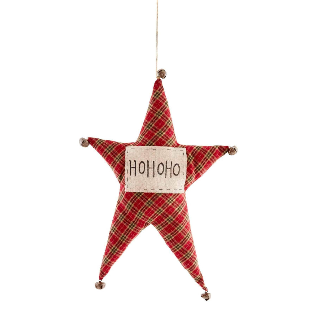  [AUSTRALIA] - Mud Pie Ho Ho Christmas Star Hanger, Red, 16 1/4"" x 11 1/2"""