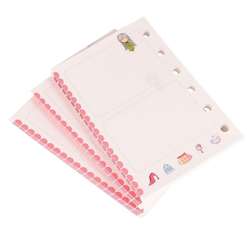  [AUSTRALIA] - NUOBESTY 3PCS Binder Refill Paper A7 Loose Leaf Paper Colorful 6 Hole Notebook Refills Pages for School Store Office