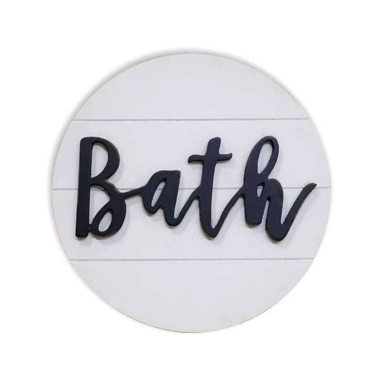  [AUSTRALIA] - Lavender Inspired Rustic 3D Bath Sign for Bathroom-Round Wood Bathroom Signs Decor-Modern Farmhouse Bathroom Wall Hanging Sign-Round Shiplap Signs for Bathroom 10''
