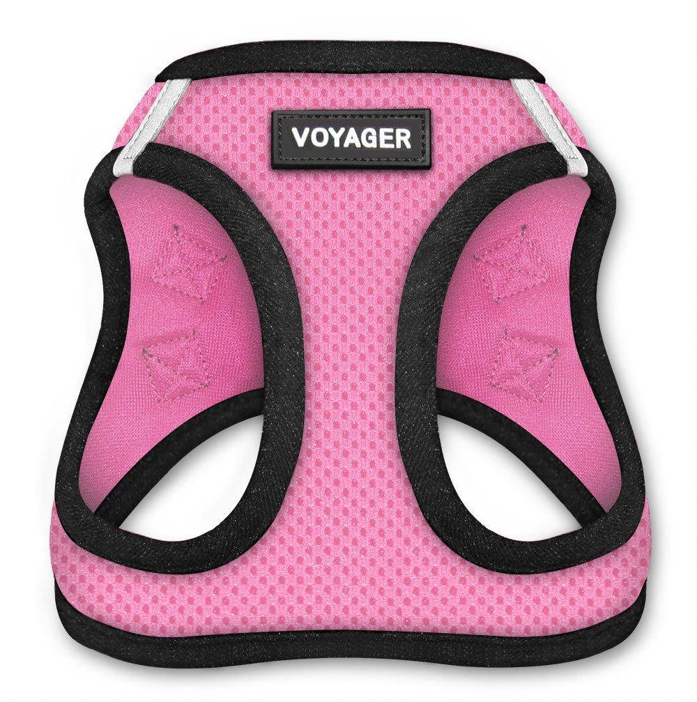 Voyager Step-In Air Dog Harness - All Weather Mesh, Step in Vest Harness for Small and Medium Dogs by Best Pet Supplies XXXS (Chest: 10 - 11.5") 1Pink Base - LeoForward Australia