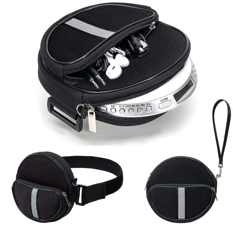  [AUSTRALIA] - Portable CD Player Holder with CD Case, Water Resistant Fanny Pack with Wrist Strap for Women & Men (6.5inch).