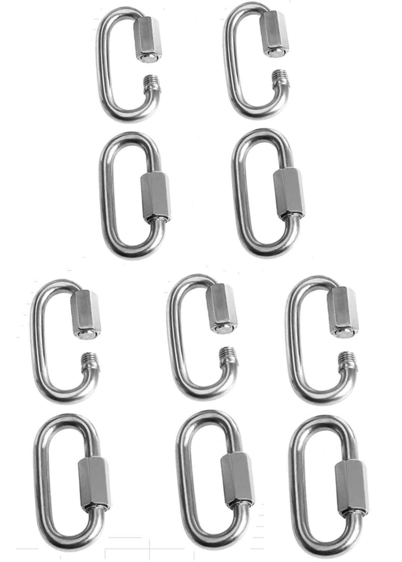 Millie Quick Link Chain Rope Connector,M5 3/16" 304 Stainless Steel D Shape Quick Link Lock(10 Pack) - LeoForward Australia